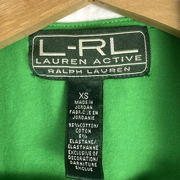 VTG 90s Lauren Ralph Lauren XS Active 1/4 Zip Shirt Sleeveless Golf Top Green - Picture 4 of 5